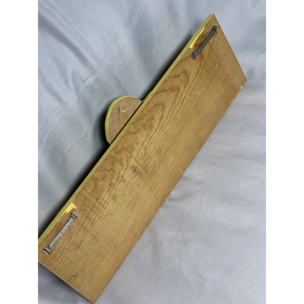 Vintage Homemade Butterfly Yellow Blessing Peg Wall Coat Robe Cap Rack Signed